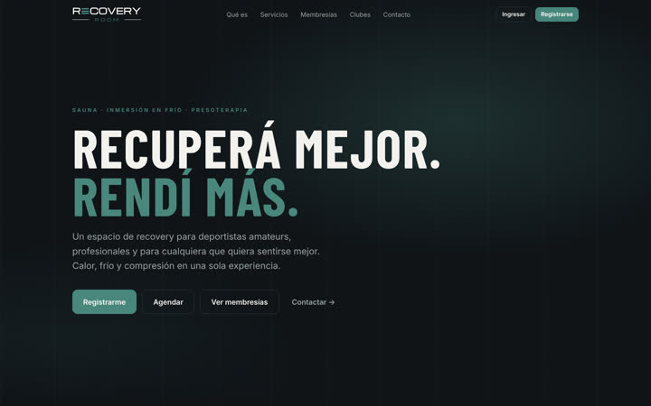 Inicio de la web de Recovery Room